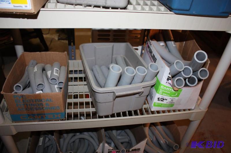 lot 1247 image: Shelf Lot of Various Sizes of RNC Elbows