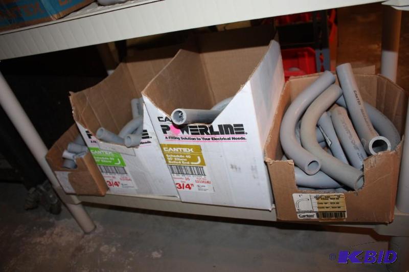 lot 1248 image: Shelf Lot of Various Sizes of RNC Elbows