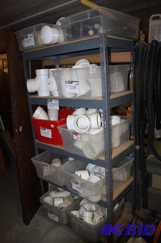 lot 1258 image: Lot of (2) Metal Shelving Units. 18x36x72, Contents Not Included.