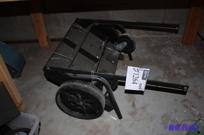 lot 1264 image: Black Metal Wheel Cart.