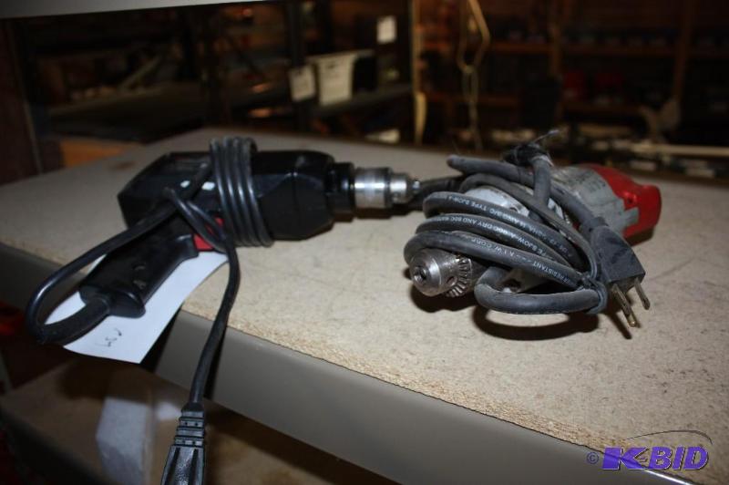lot 1279 image: Lot of (2) Including Craftsman 38 Power Drill 13HP Milwaukee Power Drill.