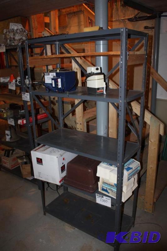 lot 1296 image: Lot of (2) Open Metal Shelving Units, 15 12x36x70 12, Contents Not Included.