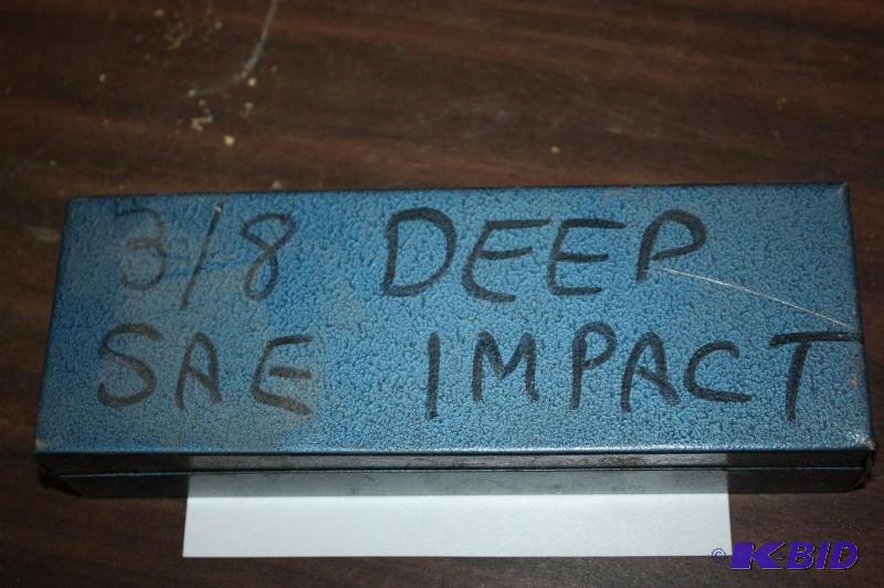 lot 1300 image: 38 Deep SAE Impact Socket Set Has 8 Sockets.