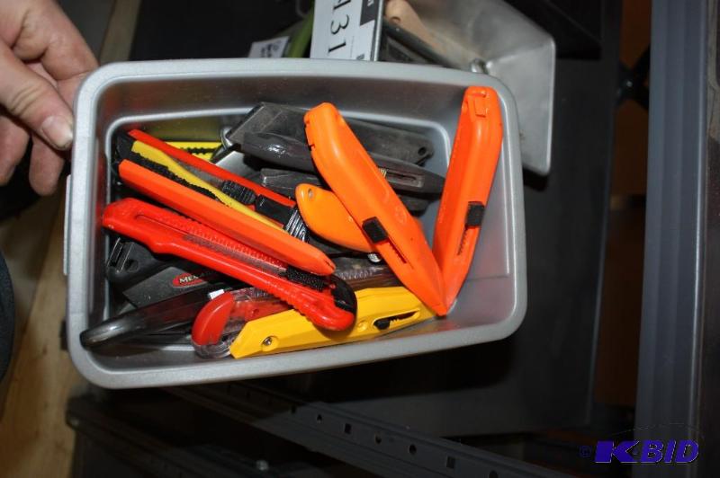 lot 1314 image: Basket Lot of Various Box Cutters.