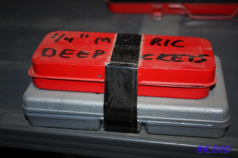 lot 1329 image: Lot of (2) Including 14 DR. Socket Set and 14 DR. Deep Socket Set.