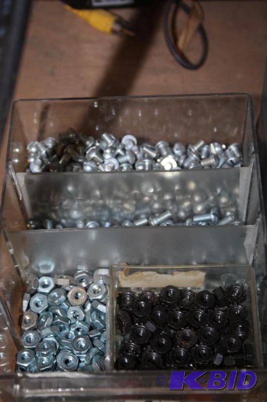 lot 1353 image: Storage Container wDivided Drawers Including Miscellaneous Screws Bolts Washers And More.
