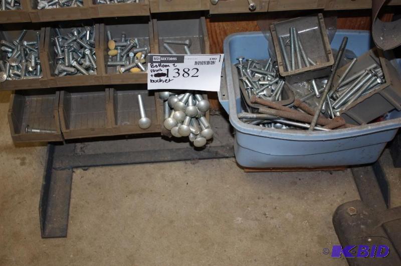 lot 1382 image: Shelf Lot Including Miscellaneous Short ScrewsBoltsNails And More Includes Bottom 2 Rows &
