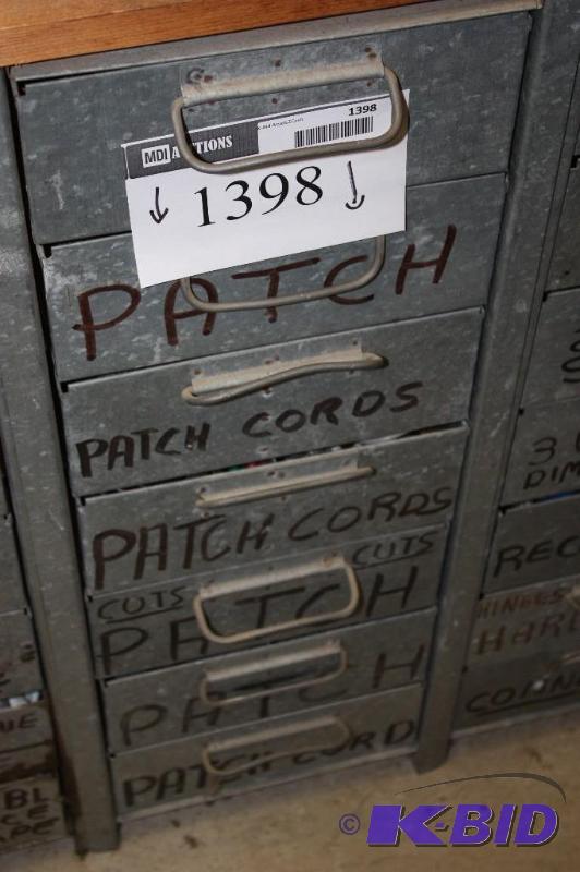 lot 1398 image: Drawer Lot Including Miscellaneous Patch CordCables Lot Only Includes Labeled Drawers Does Not