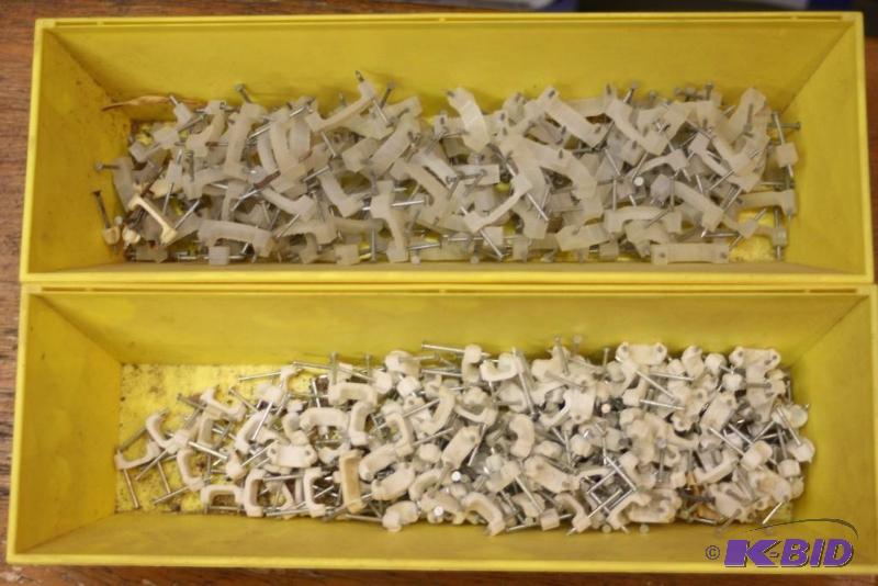 lot 1419 image: Container Lot of (2) Including Plastic Containers Wire Staples.