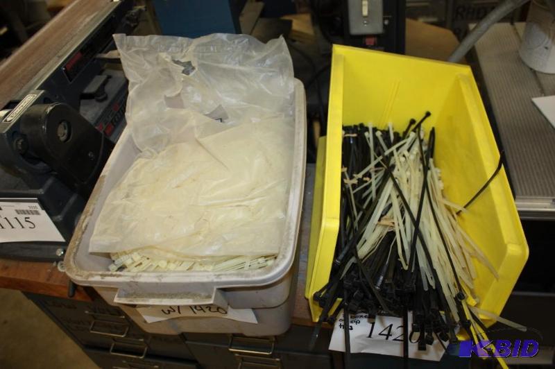 lot 1420 image: Container Lot of (2) Including Plastic Containers Zip Ties.