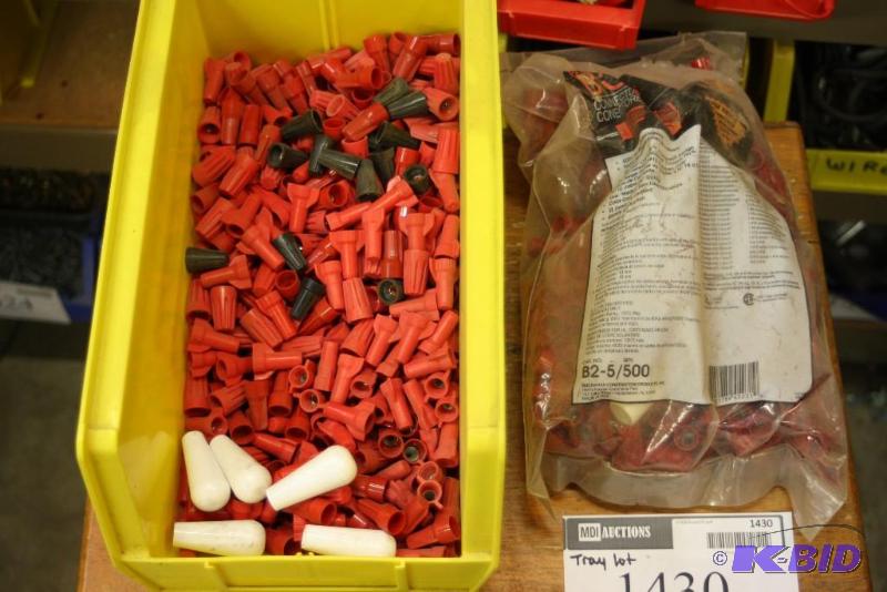lot 1430 image: Tray Lot of Miscellaneous Wire Caps.