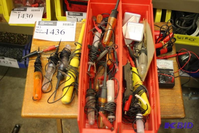 lot 1436 image: Tray Lot of (2) Including Miscellaneous Multi-Meters Cords Trays Saudering Irons And More.