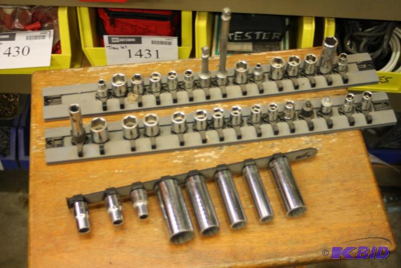lot 1463 image: Box Lot of MIscellaneous Ratchet Heads & Trays app. 4 Sets of Ratchets.