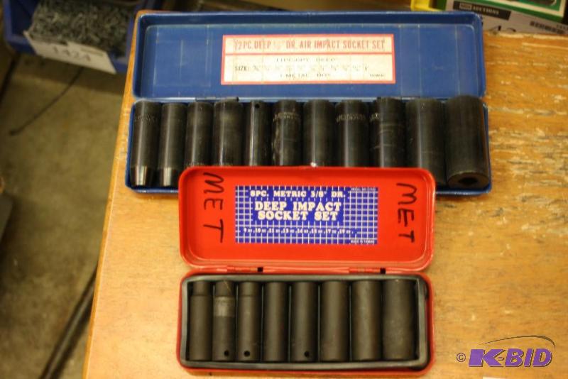 lot 1464 image: Case Lot of (2) Deep Impact Socket Set Bits Metric Includes Cases.