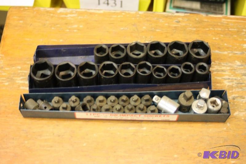 lot 1468 image: Case Lot of (3) Deep Socket Impact Drill Bits Socket Drill Bits Includes Cases.