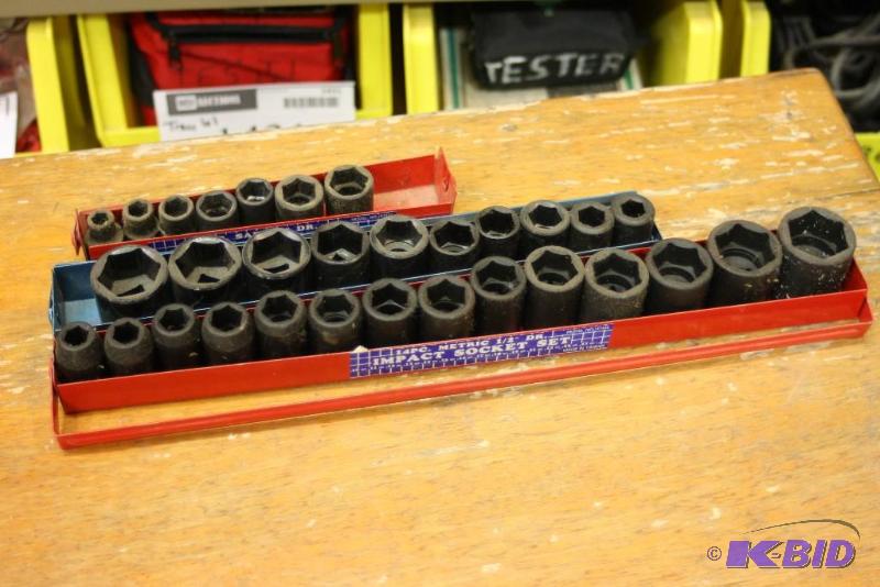 lot 1469 image: Case Lot of (3) Deep Socket Impact Drill Bits Socket Drill Bits Includes Cases.