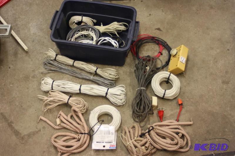 lot 1497 image: Lot of Various Telephone Cords and Plugins.