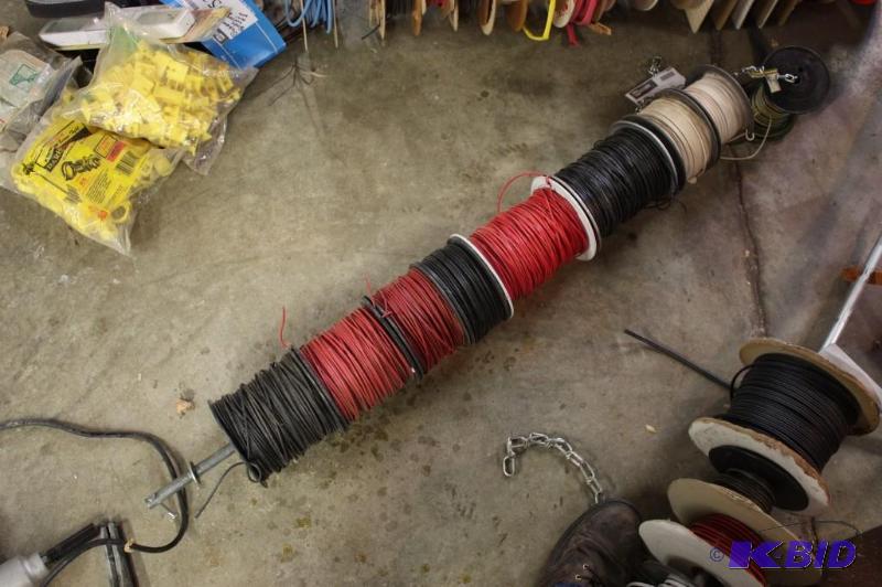 lot 1500 image: Lot of (9) Rolls of Various Lengths of Cable.