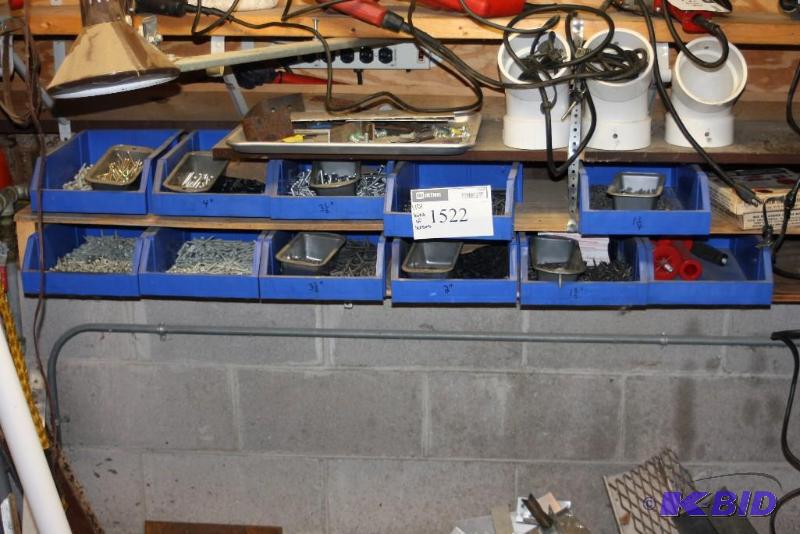 lot 1522 image: Lot of (10) Containers Including Miscellaneous Screws Nails And More.