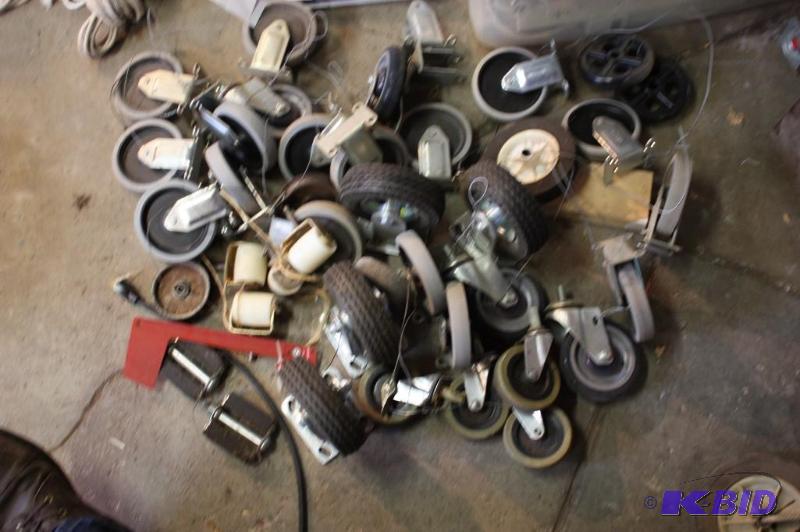 lot 1525 image: Lot of Wheels Medium Sized wMounting Brackets.
