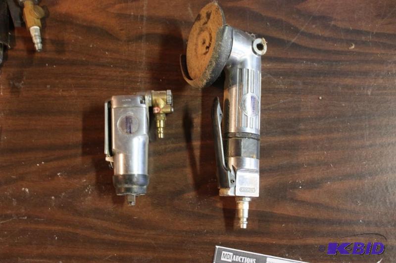 lot 1542 image: Lot of (2) Air Tools Including Impact Driver Hand Grinder.