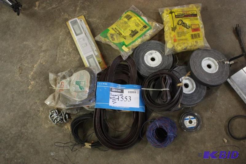 lot 1553 image: Floor Lot Including Rotator Cable Super Wood Post Insulator And More.