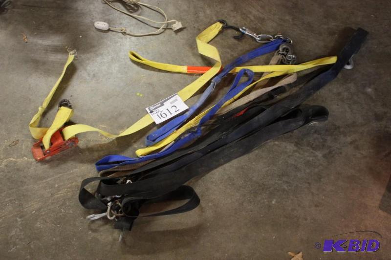 lot 1612 image: Lot of (8) Various Lengths and Colors of Straps.
