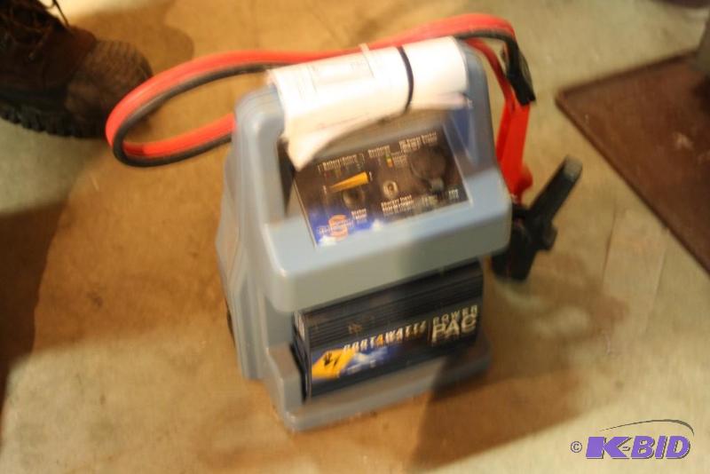 lot 1622 image: Portawattz Power Pac Battery Starter wBattery Cables & Clamps.