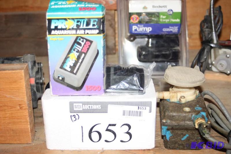 lot 1653 image: Lot of (3) Air Pumps Including Brands Tetra Profile And More.