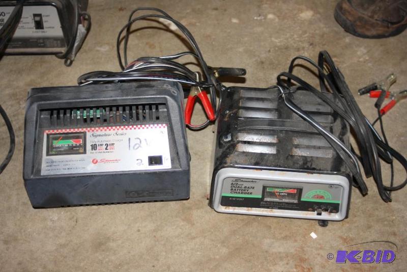 lot 1671 image: Lot of (2) Battery Chargers Schumacher Brand 612 Volt Dual Rate Battery Charger 12V.