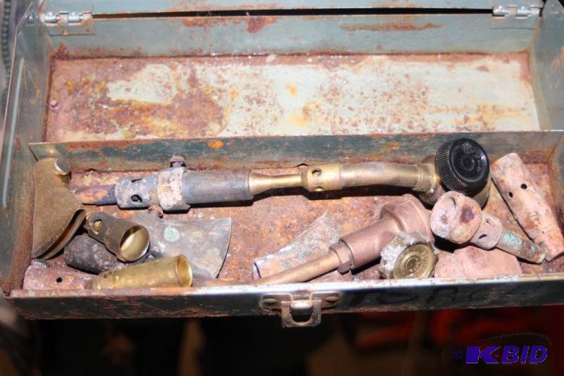 lot 1684 image: Container Lot of Miscellaneous Blow Torch Nozzles & Ends Includes Case.