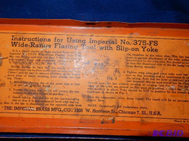 lot 102 image: Imperial No 375-FS Flaring Tool