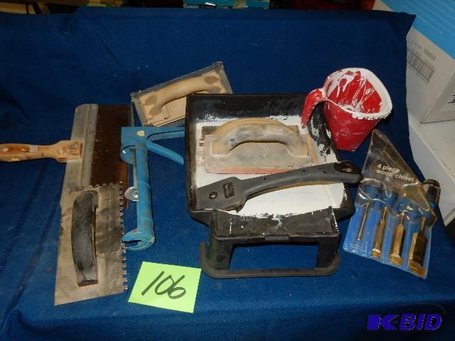 lot 106 image: Misc. Wall Finishing Tools
