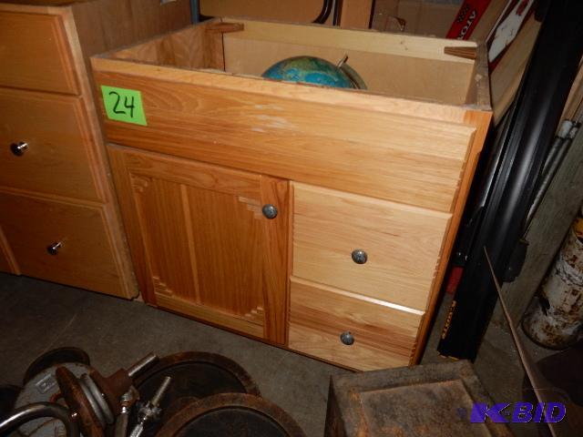 lot 24 image: VanityCabinet..Pine Wood