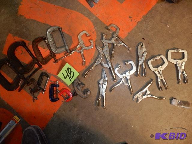lot 48 image: C Clamps and Vise Grips