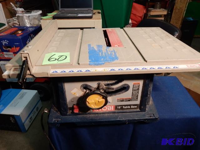 lot 60 image: RYOBI 10 in Table Saw