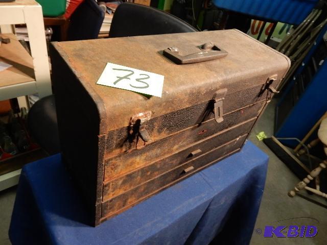 lot 73 image: Old metal Tools box