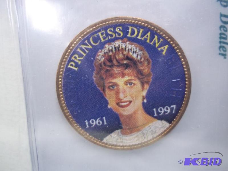 Colorized British Penny Princess Diana...