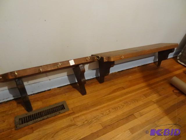 2 wood wall hanging shelves. 36&quot and 24&...