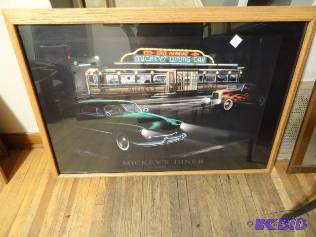 Mickeys diner print. By Helen Flint. 39 x 27....