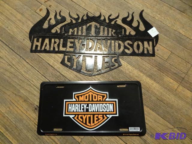 Harley Davidson metal cut out. Harley license...