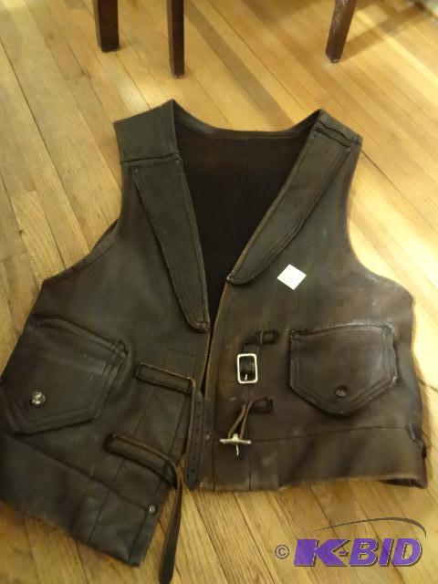 leather vest. Unknown size...