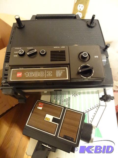 GAF 35mm projector. 1688Z. GAF 72 movie camer...