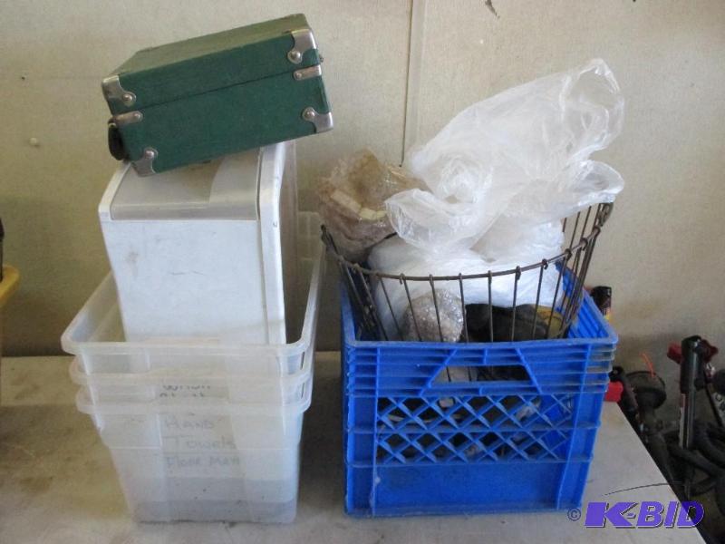 containers and box of misc...