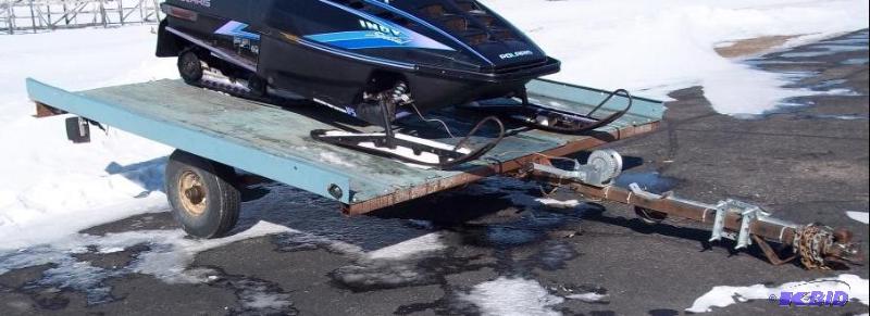 Tilt Bed Steel Snowmobile Trailer 7.5 x 8 B...