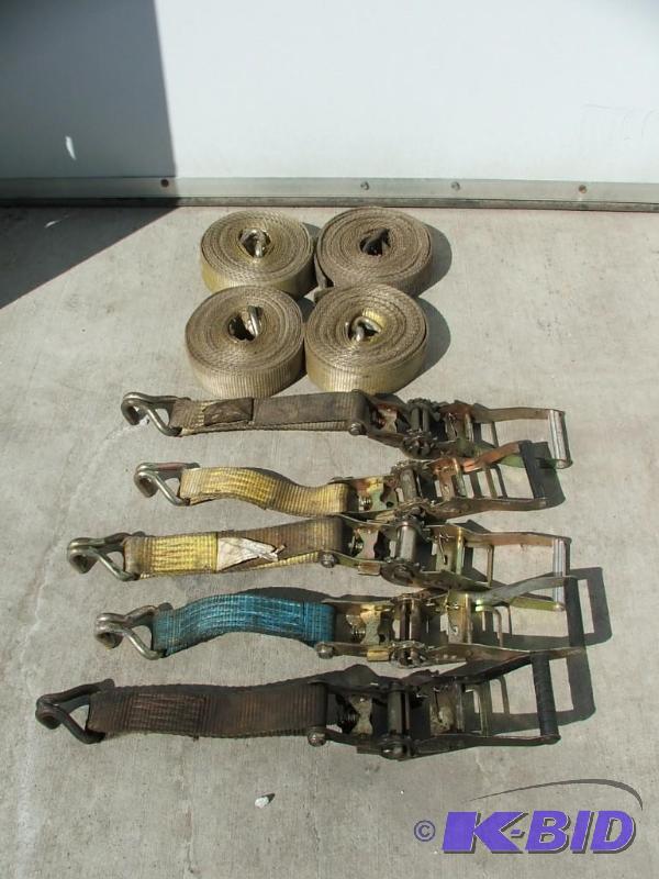 lot 22 image: lot of 4 good used 2" ratchet straps, 27...