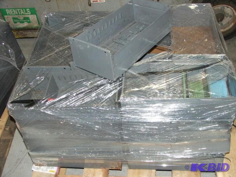 lot 37 image: pallet of steel shelving bins...
