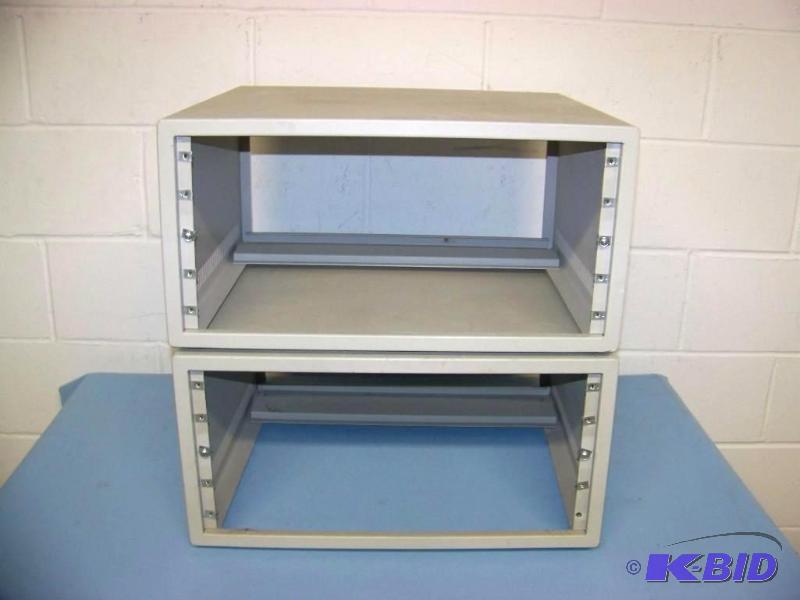 lot 77 image: (2) Metal, Desktop, Audio and Video Component Rack Shelves