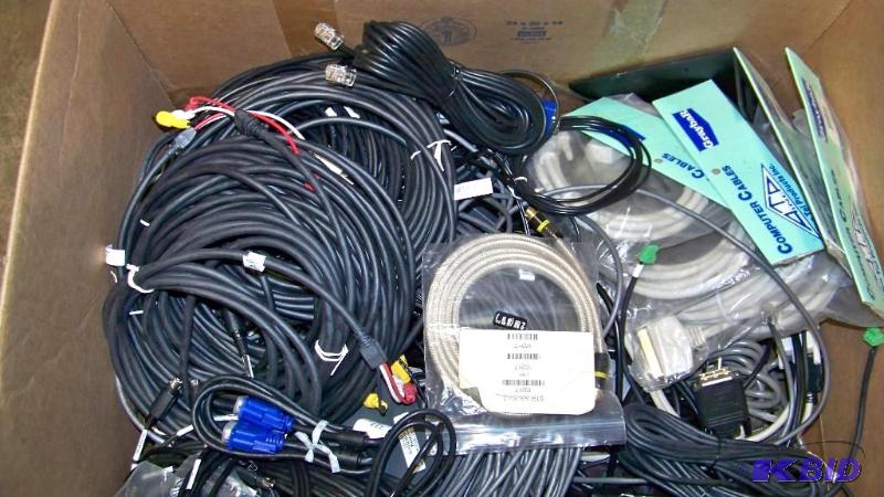 lot 98 image: (2 Large Boxes) Miscellaneous Audio, Video and Computer Cables and Wires