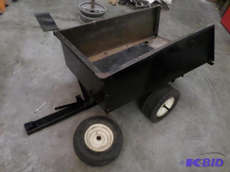 lot 111 image: Pin-Hitch Dumping Lawn Tractor Trailer, Needs...